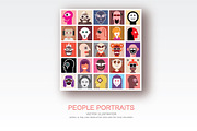 People Portraits vector flat style