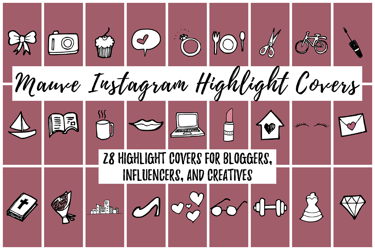 28 Mauve Instagram Highlight Covers in Instagram Templates - product preview 8