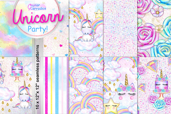 Unicorn Party Pattern collection in Patterns - product preview 5