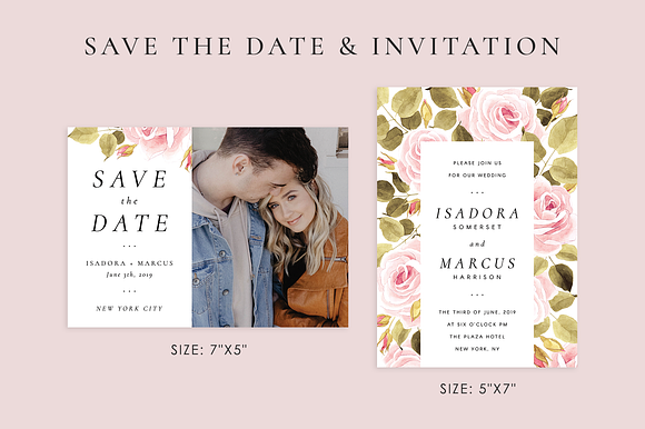 Roses – wedding set in Wedding Templates - product preview 1