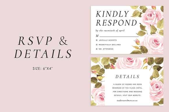Roses – wedding set in Wedding Templates - product preview 2