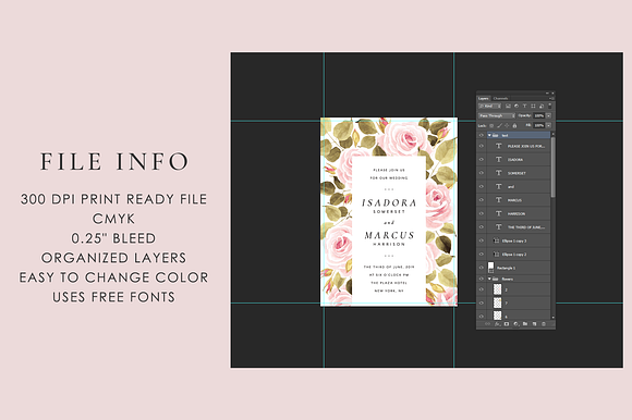 Roses – wedding set in Wedding Templates - product preview 9