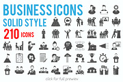210 Vector Business Icons Set