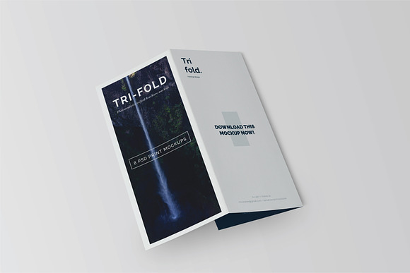 Trifold Brochure Mock-Up Set in Print Mockups - product preview 3