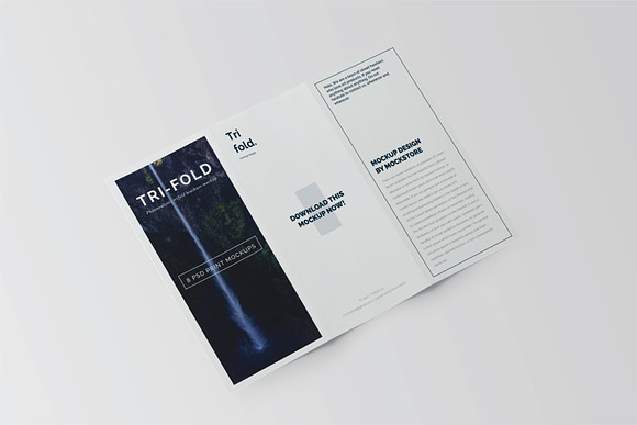 Trifold Brochure Mock-Up Set in Print Mockups - product preview 4