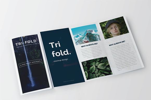 Trifold Brochure Mock-Up Set in Print Mockups - product preview 7
