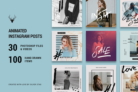 Mini BUNDLE Animated Instagram Pack in Instagram Templates - product preview 1