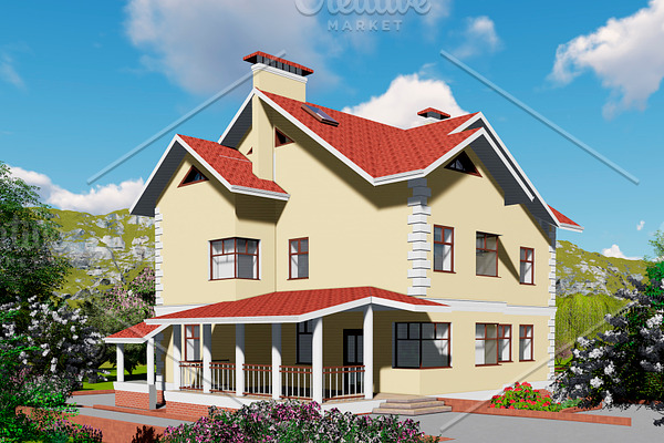 3D render the house