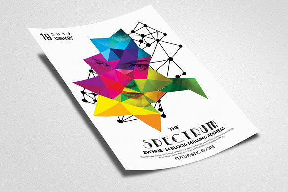 Double Exposure Futuristic Flyer Tem in Flyer Templates - product preview 2