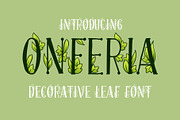 Onferia - decorative leaf font