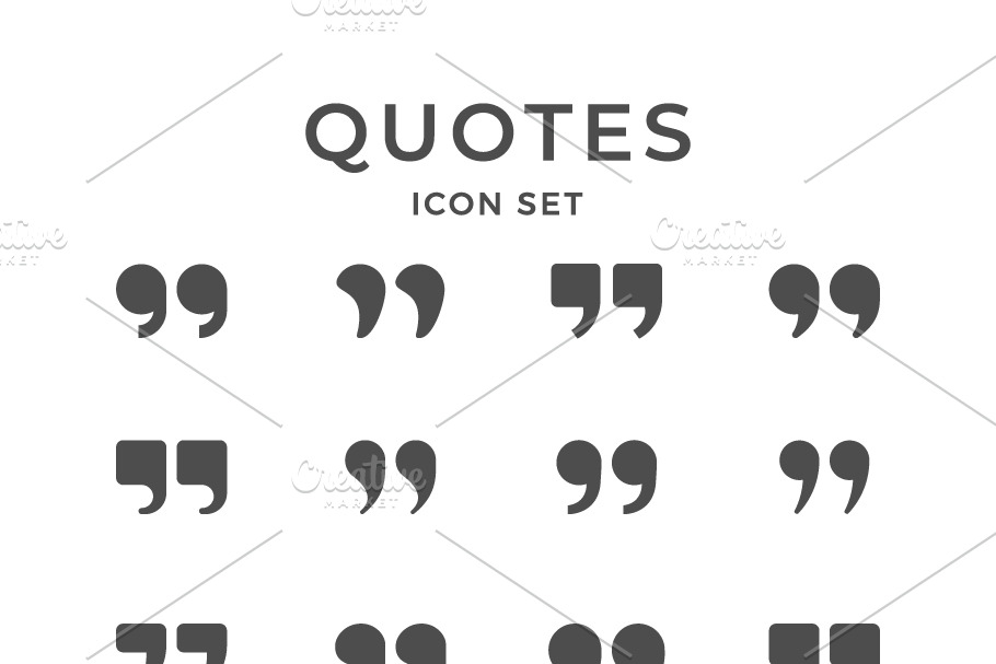 Set icons of quotes in Text Message Icons - product preview 8