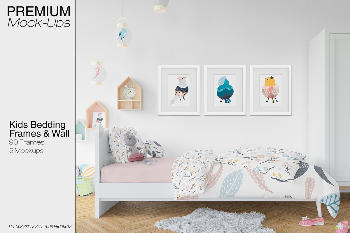 Kids Bedding, Frames & Wall Set in Product Mockups - product preview 8