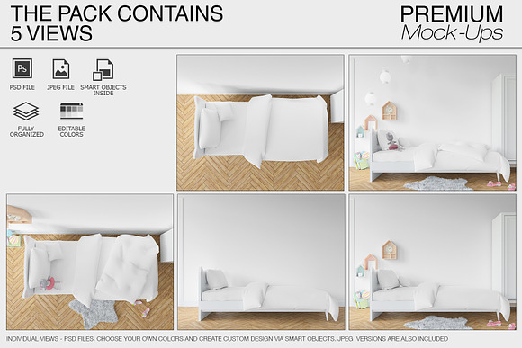 Kids Bedding, Frames & Wall Set in Product Mockups - product preview 2