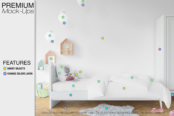 Kids Bedding, Frames & Wall Set in Product Mockups - product preview 4