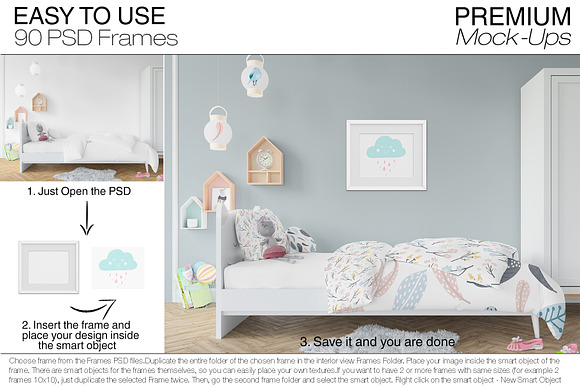 Kids Bedding, Frames & Wall Set in Product Mockups - product preview 5