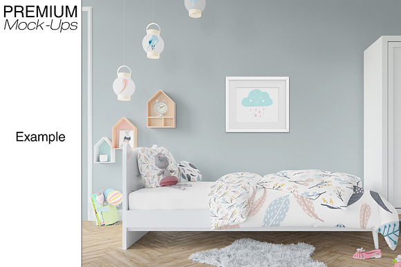 Kids Bedding, Frames & Wall Set in Product Mockups - product preview 7
