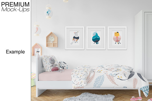 Kids Bedding, Frames & Wall Set in Product Mockups - product preview 8