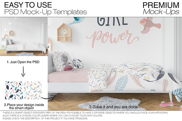 Kids Bedding, Frames & Wall Set in Product Mockups - product preview 14