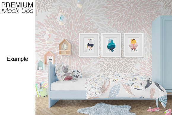 Kids Bedding, Frames & Wall Set in Product Mockups - product preview 18