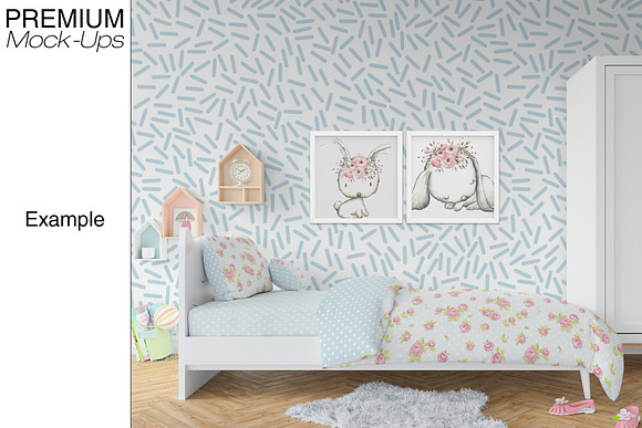 Kids Bedding, Frames & Wall Set in Product Mockups - product preview 19