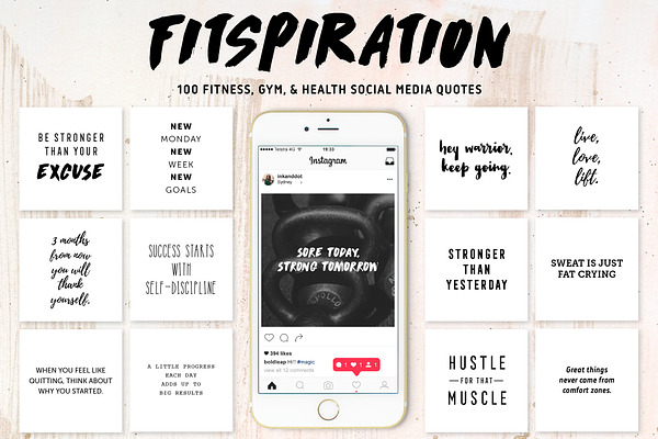 Fitness Social Media Quotes Pack