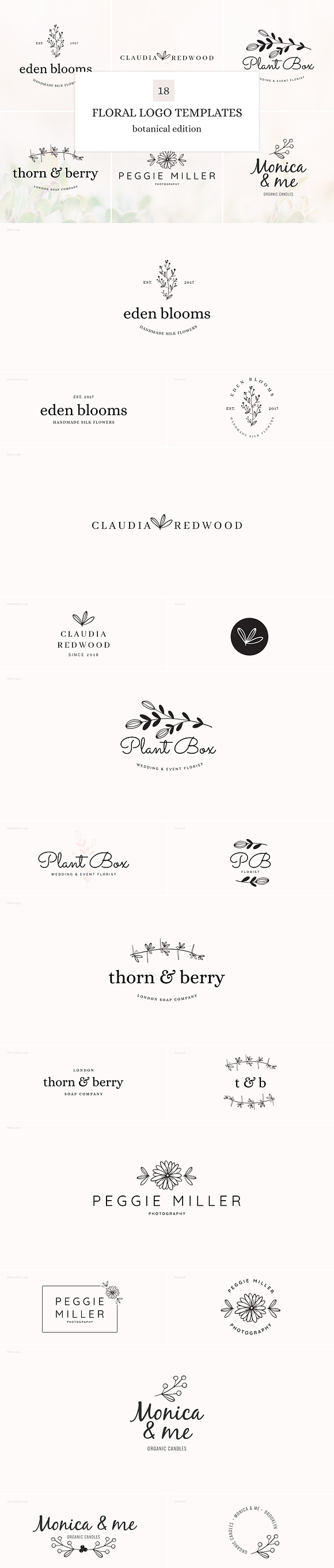 Botanical Logo Bundle in Logo Templates - product preview 10