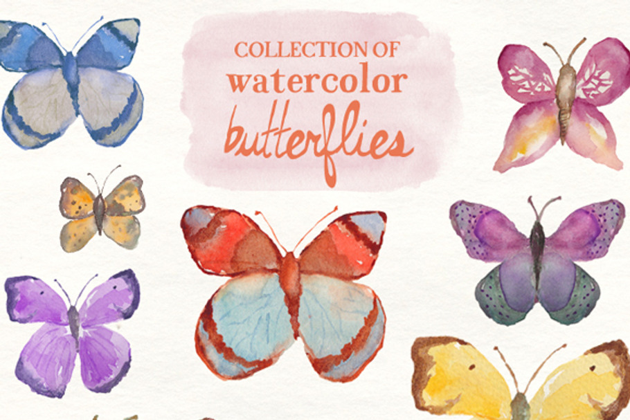Watercolor Butterflies in Graphics - product preview 8