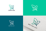 Leaf and bird logo design