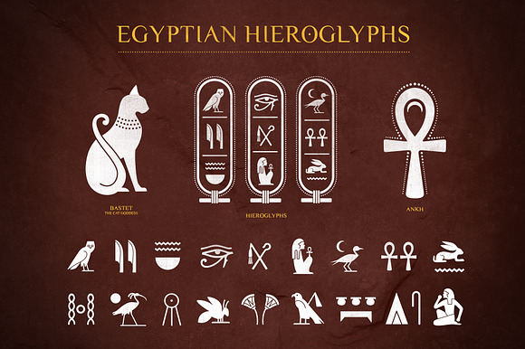 Egyptian Hieroglyphs Vector Set in Illustrations - product preview 8