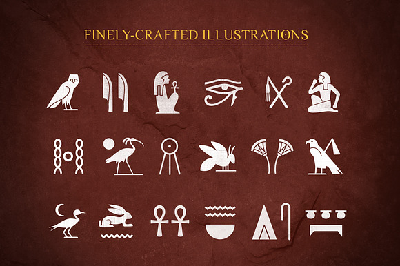 Egyptian Hieroglyphs Vector Set in Illustrations - product preview 9