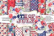 4th of July digital paper pack