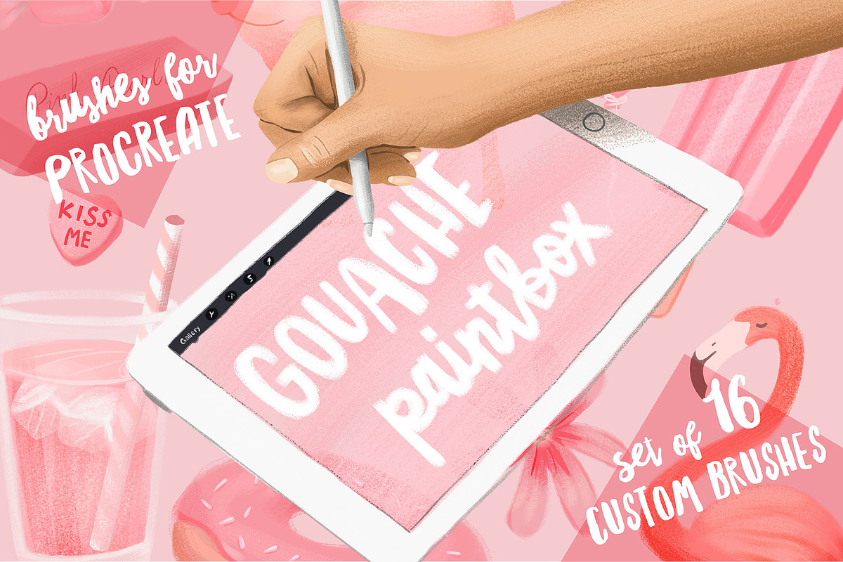 Gouache Paintbox for Procreate 4 in Photoshop Brushes - product preview 8