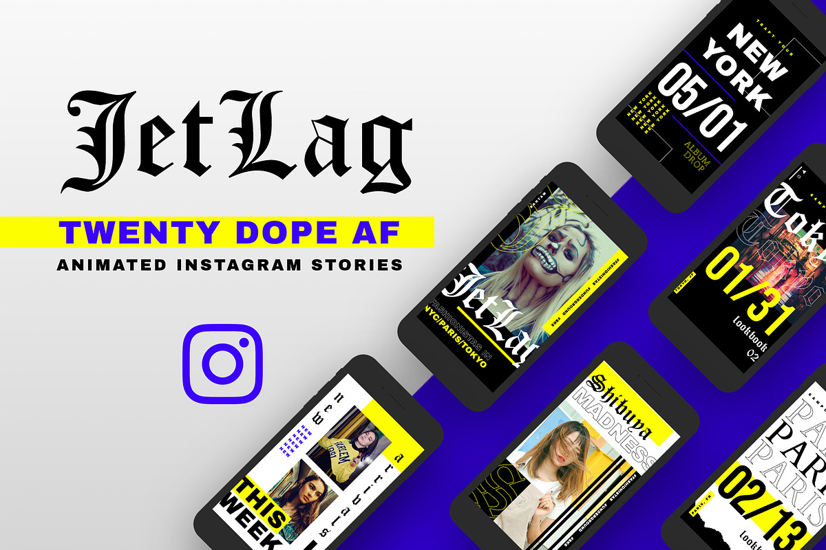 JETLAG Dope Animated IG Stories in Instagram Templates - product preview 8
