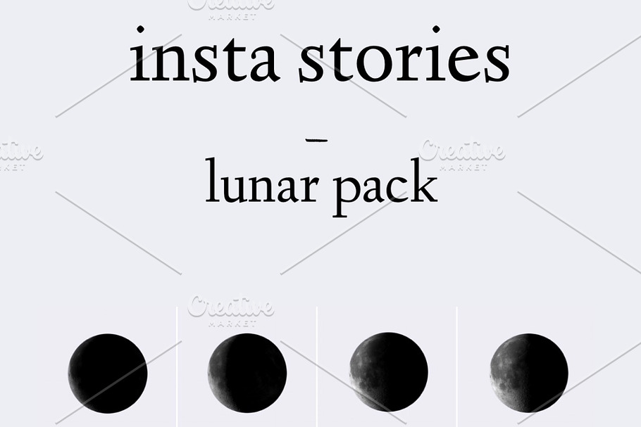 insta highlight icons, lunar pack in Graphics - product preview 8