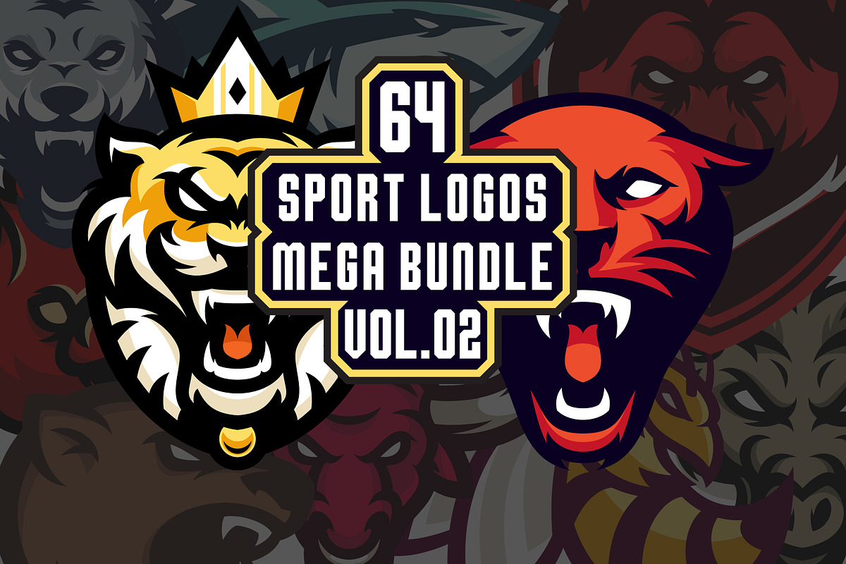 64 MEGA BUNDLE SPORT LOGOS VOL.02 in Logo Templates - product preview 8