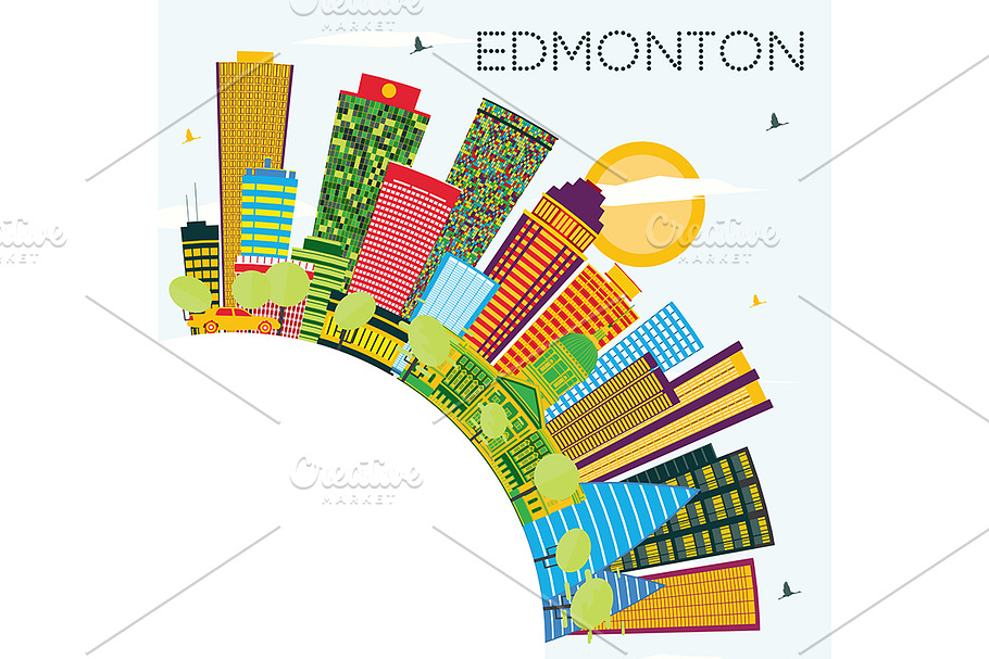 Edmonton City Skyline  in Illustrations - product preview 8