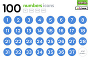 100 Numbers Icons - Jolly - Blue