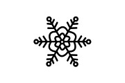 Web line icon. Snowflake black 
