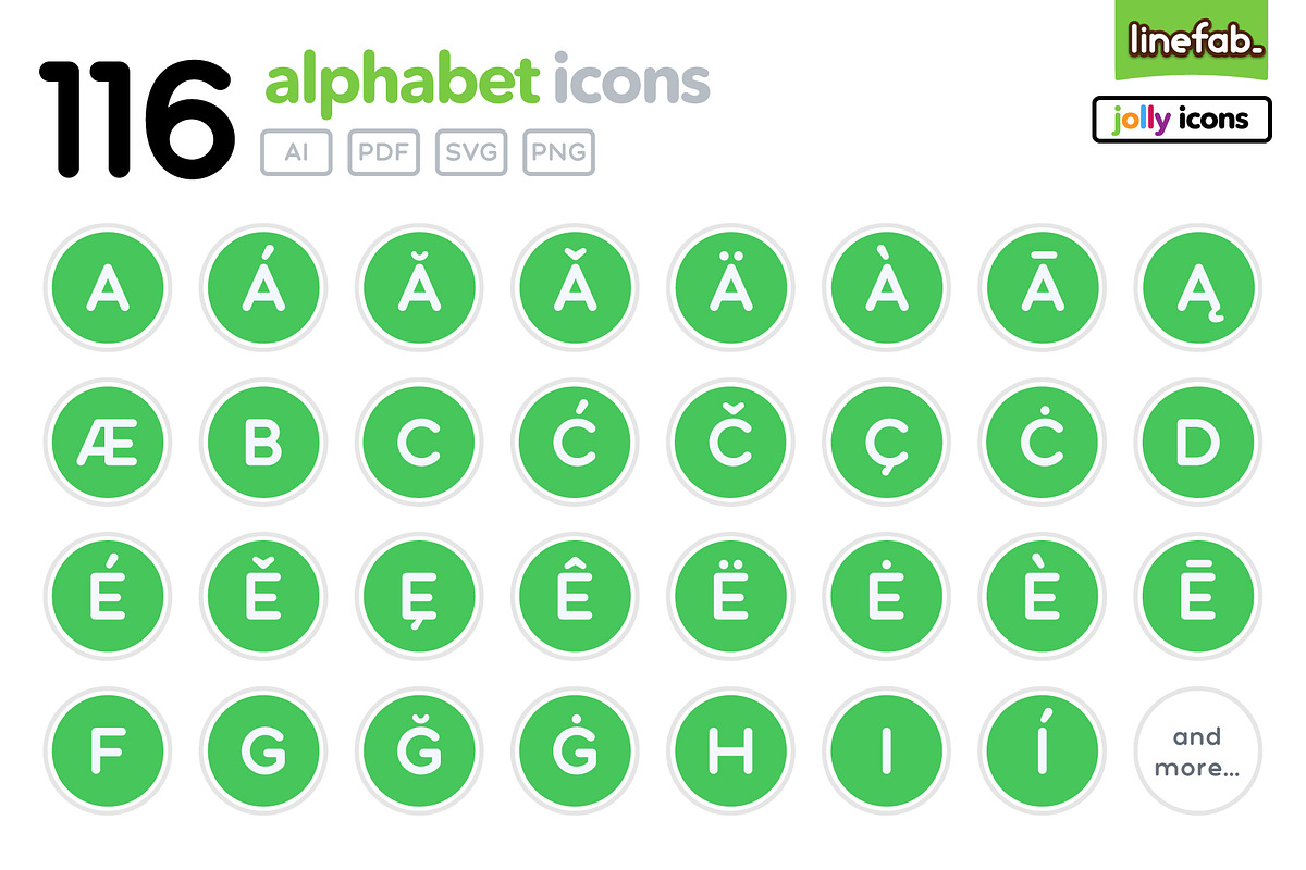 116 Alphabet Icons - Jolly - Green in Icons - product preview 8
