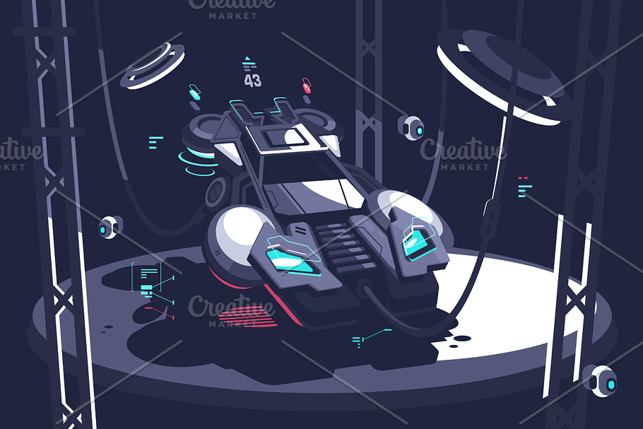 Flying racing car future in Illustrations - product preview 8
