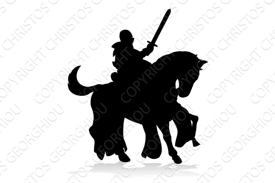Knight on Horse Silhouette