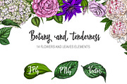 Botany and tenderness. Flowers set