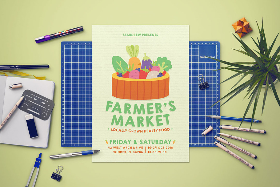 Farmers Market Flyer in Flyer Templates - product preview 8
