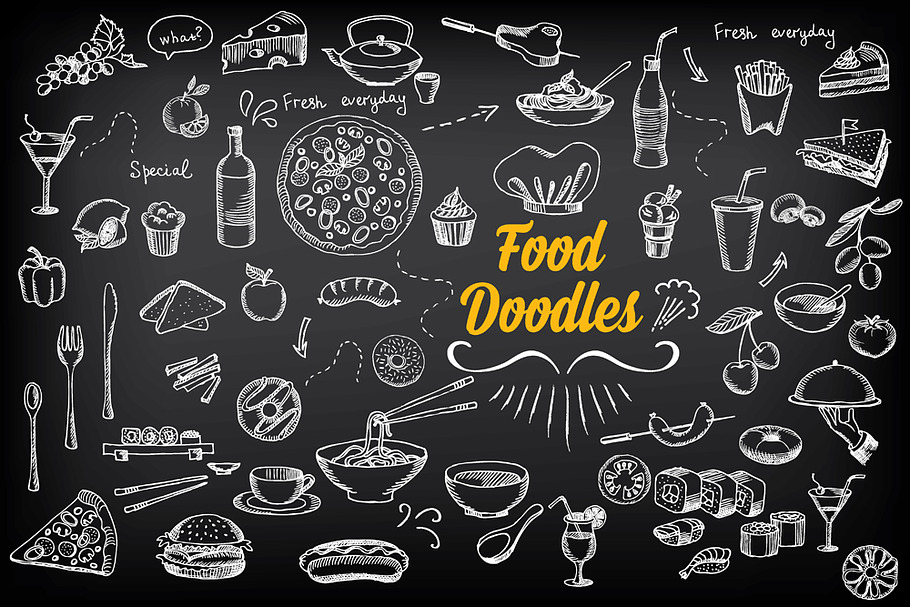 Food doodles in Food Icons - product preview 8