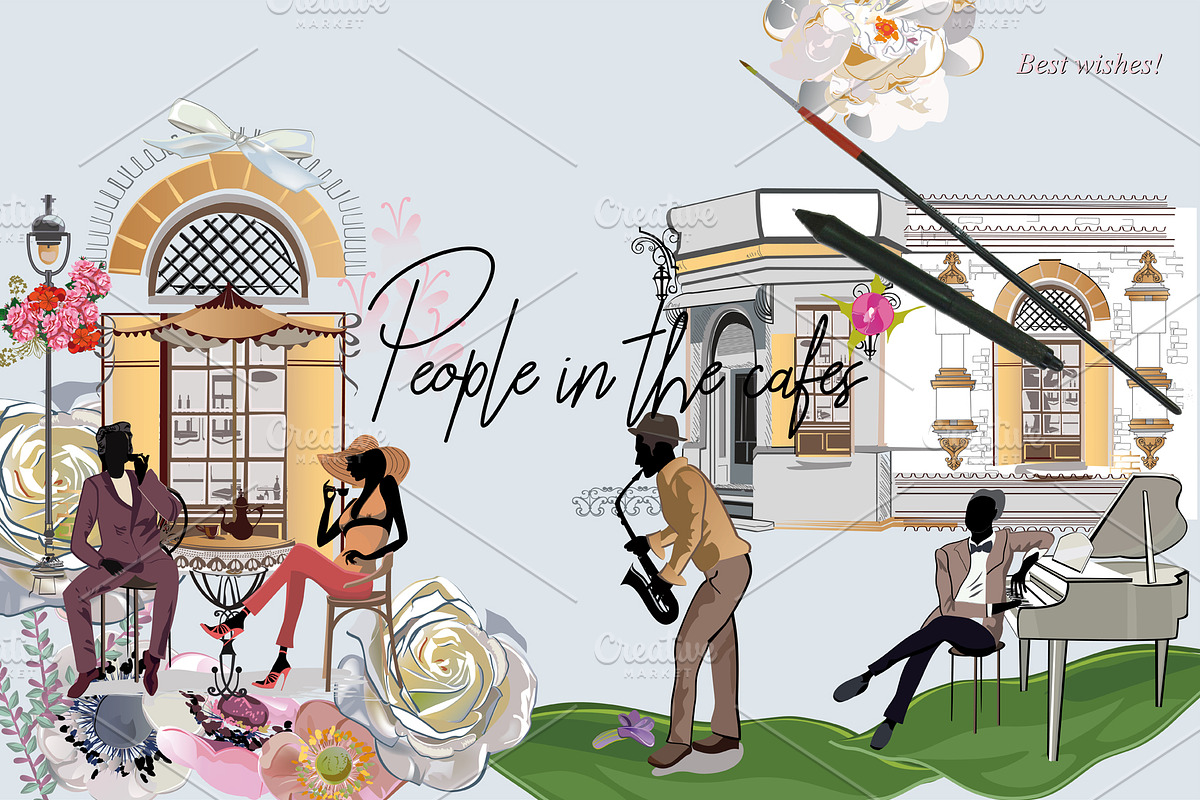 Series of cafes and fashion people. in Illustrations - product preview 8
