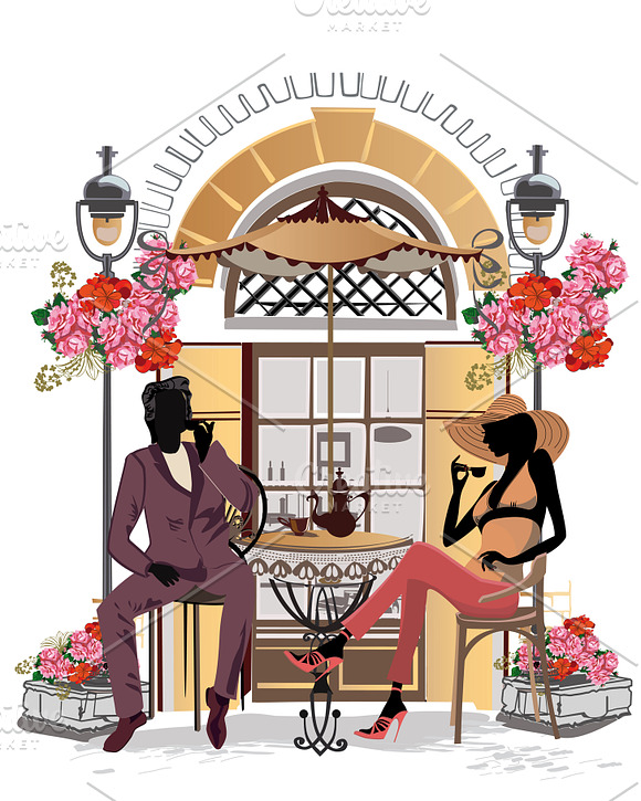 Series of cafes and fashion people. in Illustrations - product preview 4