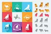 Set dog and cats icons
