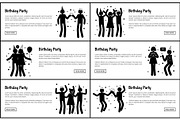 Birthday Party Promotional Monochrome Banners Set