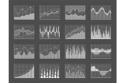Graph Collection Poster Set Vector Illustration