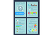 Energy Saving and Clean Set Vector Illustration